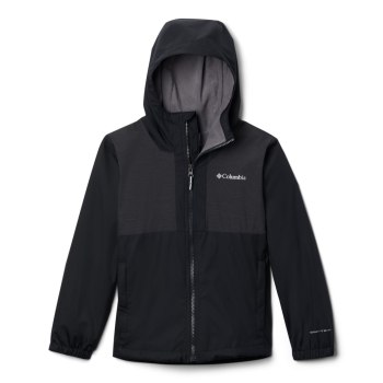 Columbia Rainy Trails Fleece Lined, Chamarras Negros Para Niño | 706438-VQW